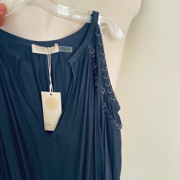 COPY - NWT Ramy Brook Alicia Navy Cold Shouder Dress - Picture 12 of 13